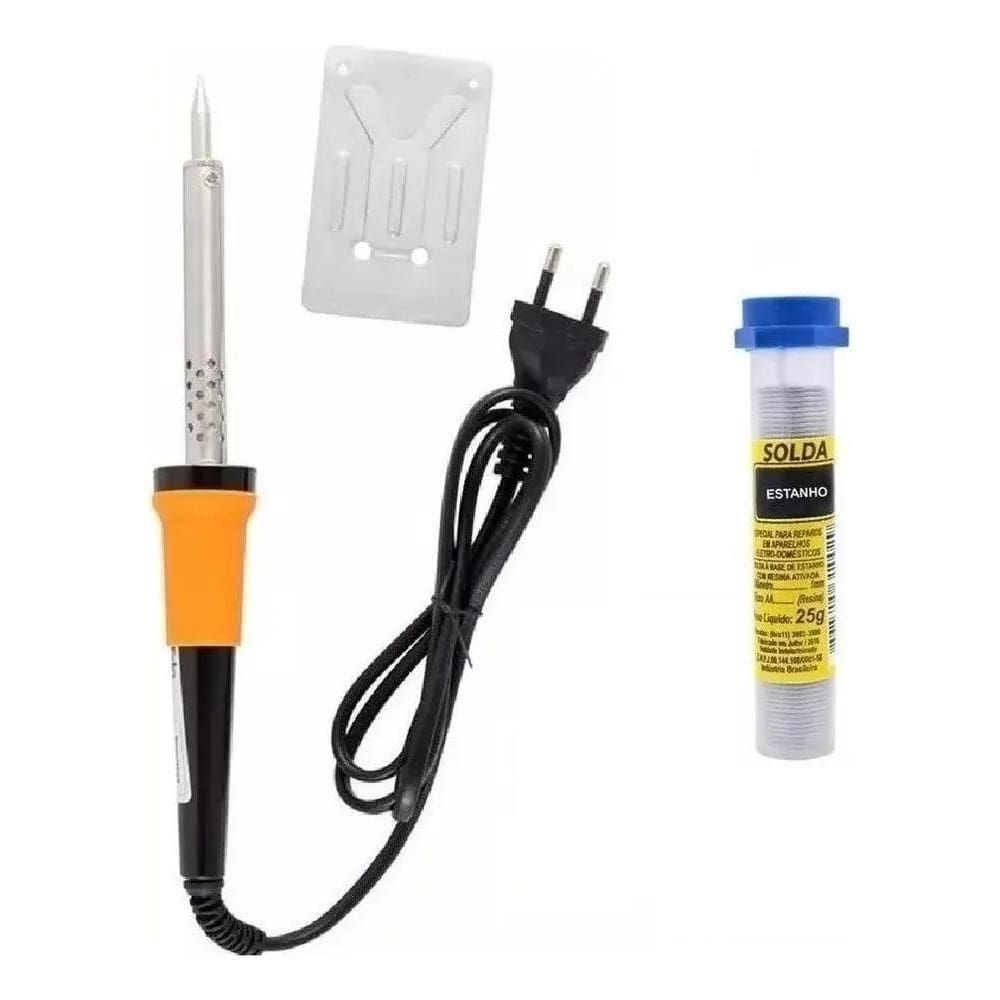 2X Kit Ferro Soldar Eda 30, 40 Ou 60 W + 1 Tubo Estanho 25