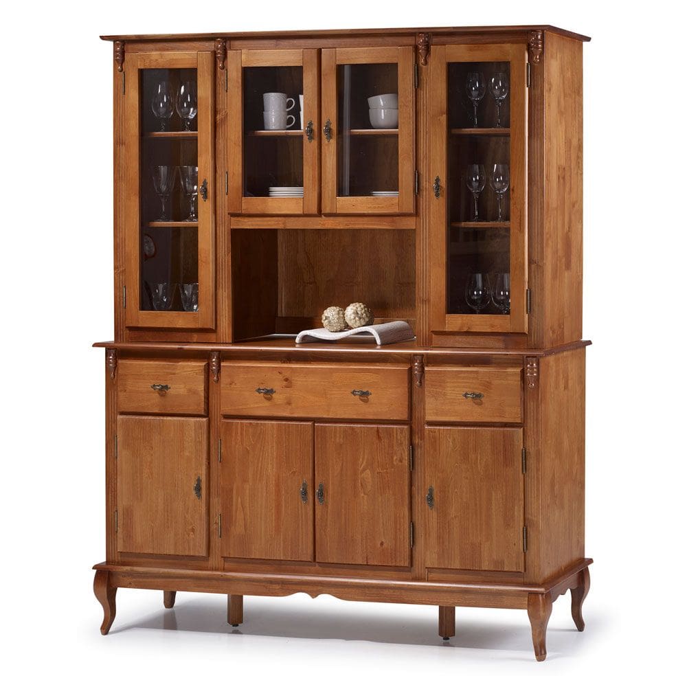 Cristaleira Arca e Oratório 8 Portas 3 Gavetas com Nicho Central e Pés Luiz XV 60634 Linz Móveis - Imbuia Glazer