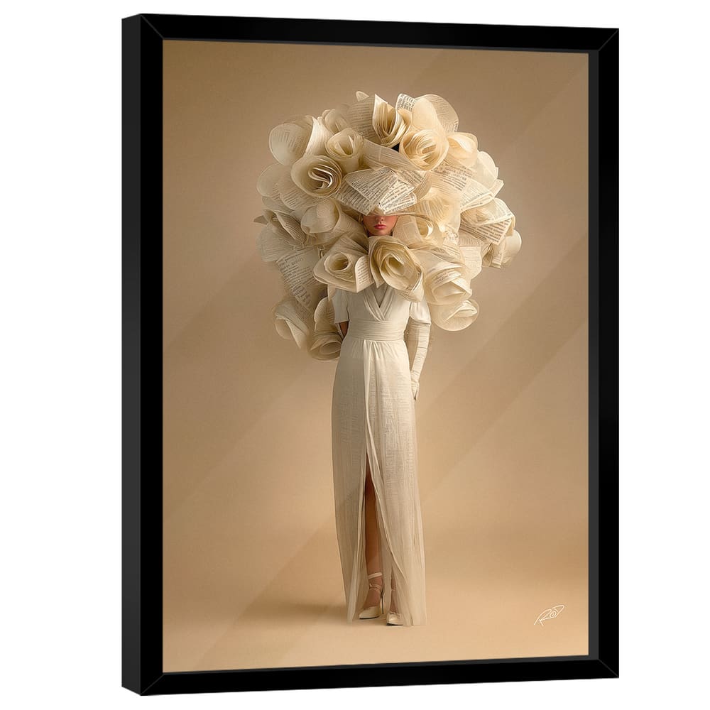 Quadro Decorativo Paper Head Girl