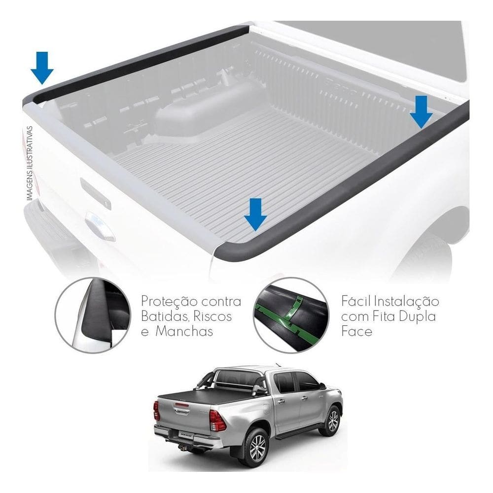 Protetor Borda Lateral Toyota Hilux 2016 Em Diante Cab Dupla