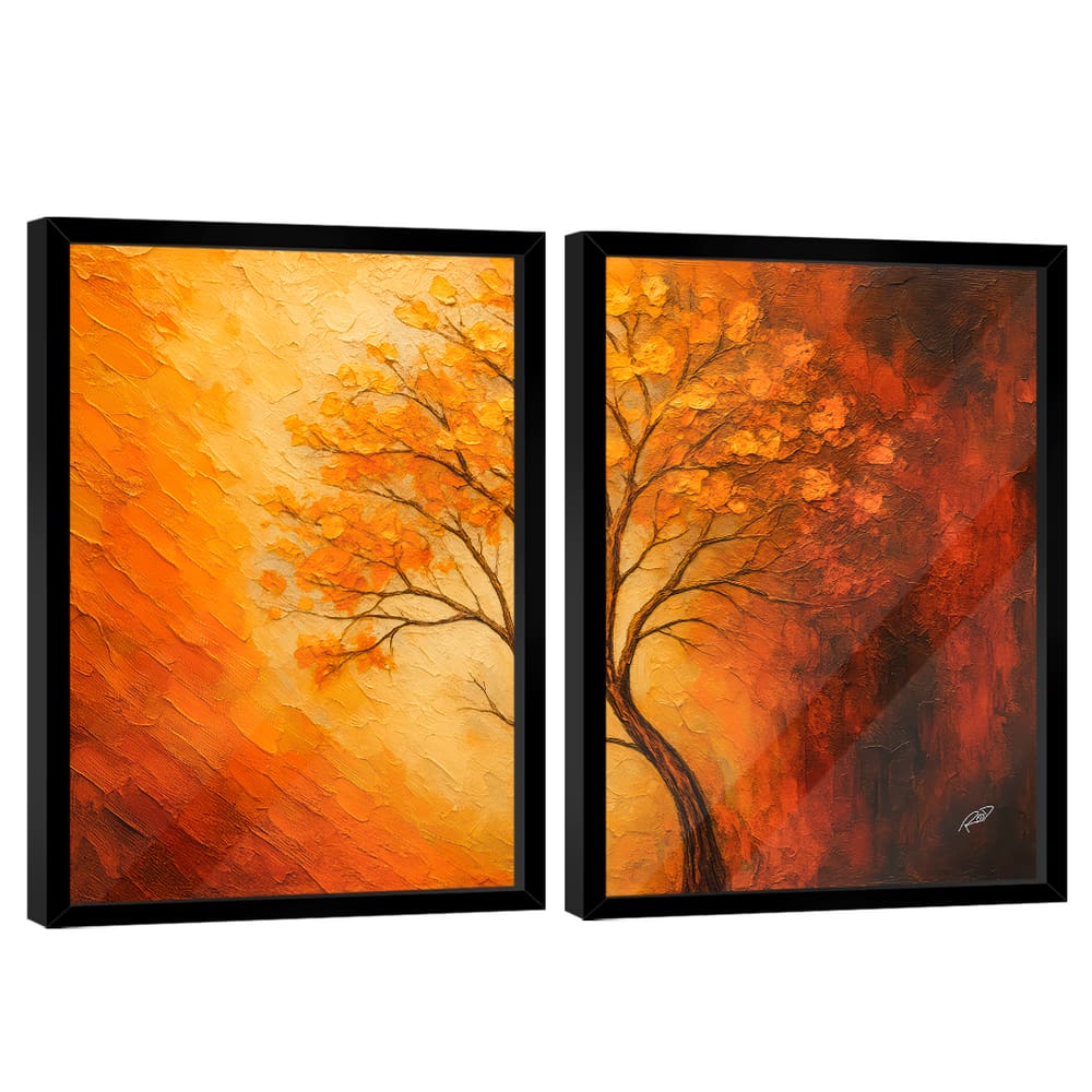 Quadro Decorativo Árvore da Vida Espatulada Duo