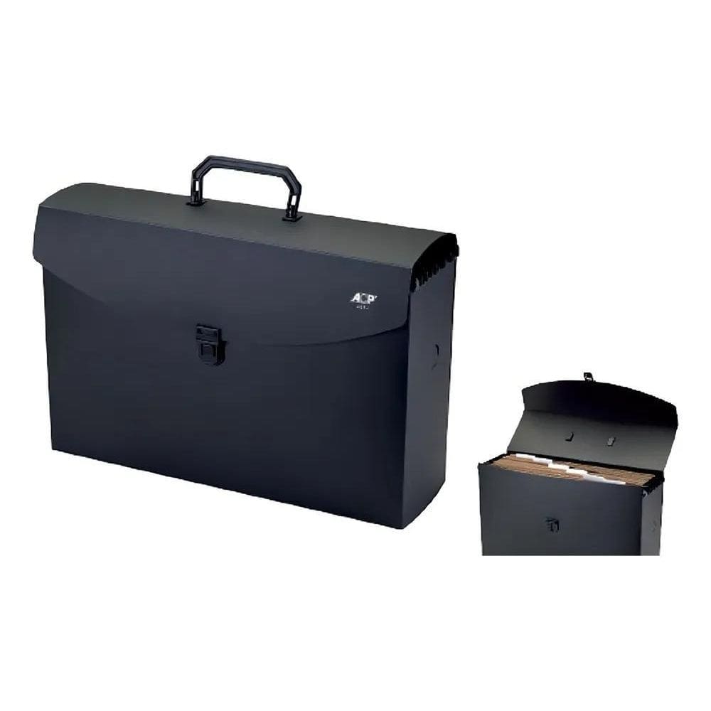 Maleta Arquivo Preta C/06 Pastas Suspensas - Acp