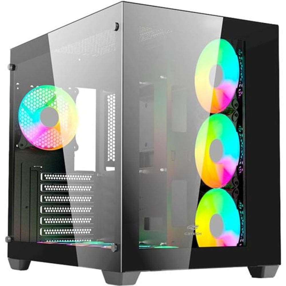 Gabinete Gamer C3Tech Aquarius MT-G910 Sem Fans Preto