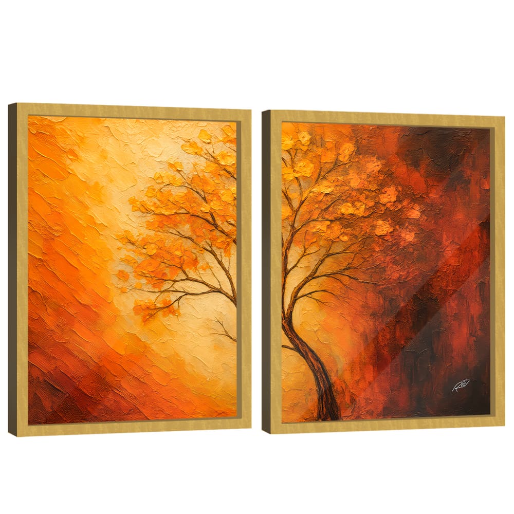 Quadro Decorativo Árvore da Vida Espatulada Duo