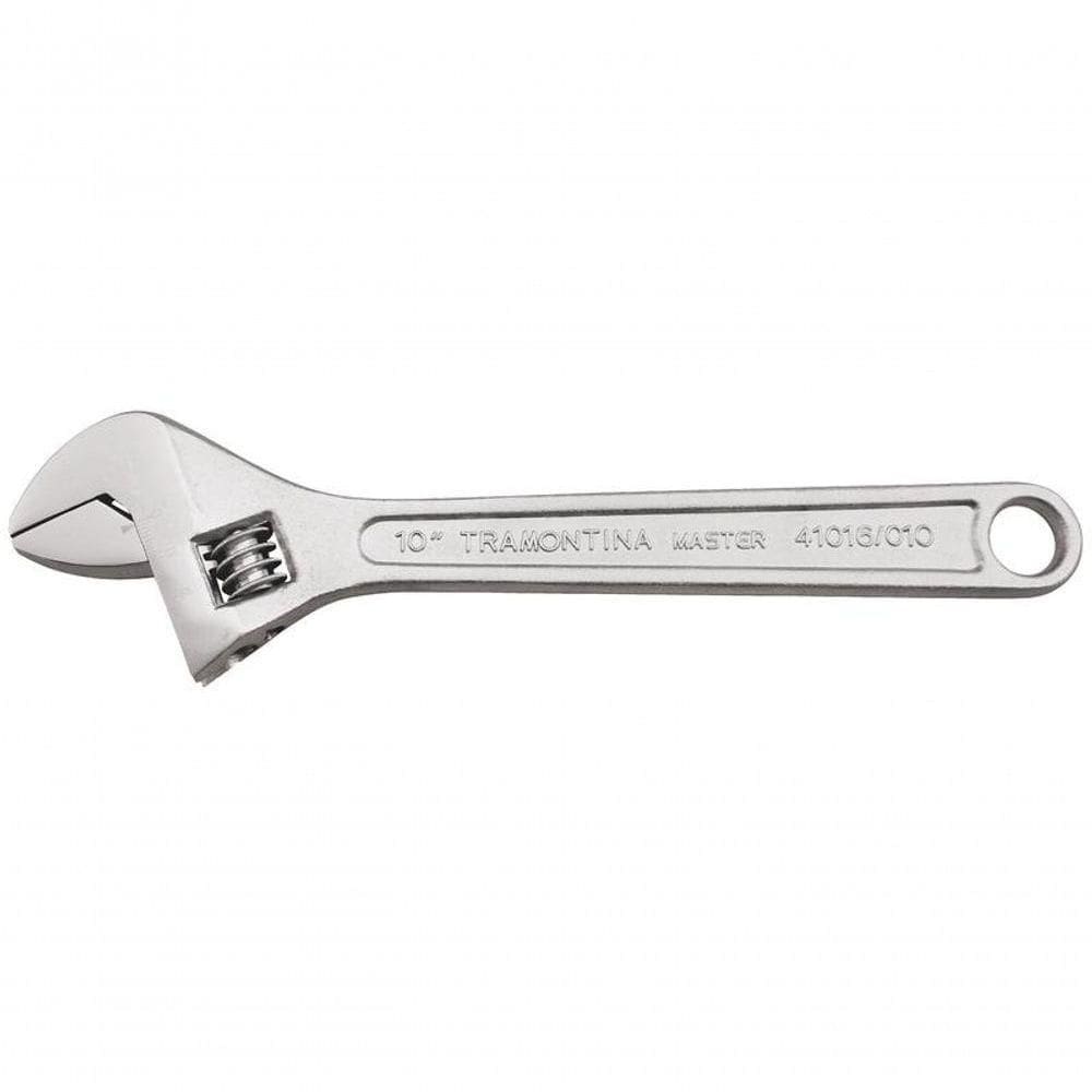 Chave Ajustável Para Porcas Tramontina Master 10” Com Corpo Forjado Em Aço Carbono Cromado