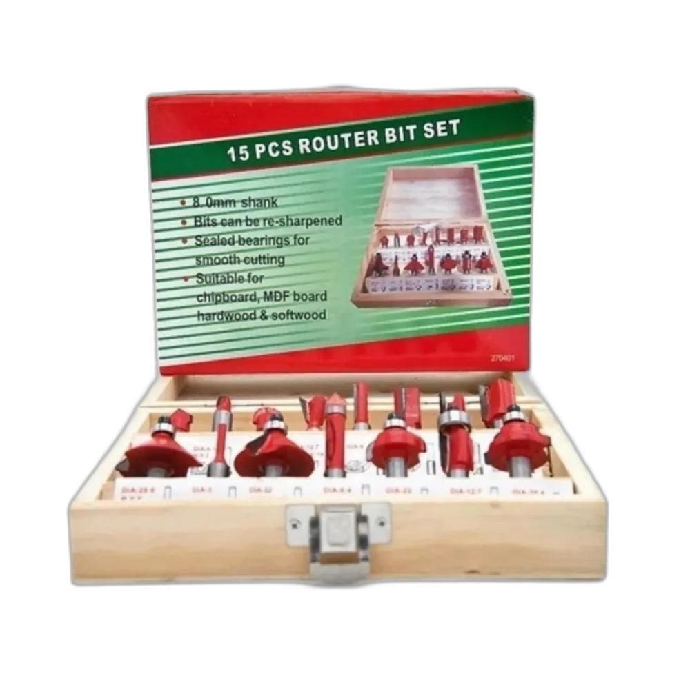 Jogo Fresas Para Tupia 6Mm+ Estojo De Madeira