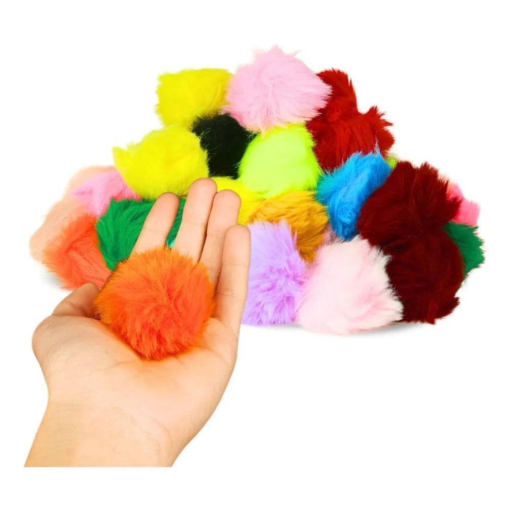 2X Pompom - Pelúcia 50 Mm - 50 Unidades - - Nybc Cor