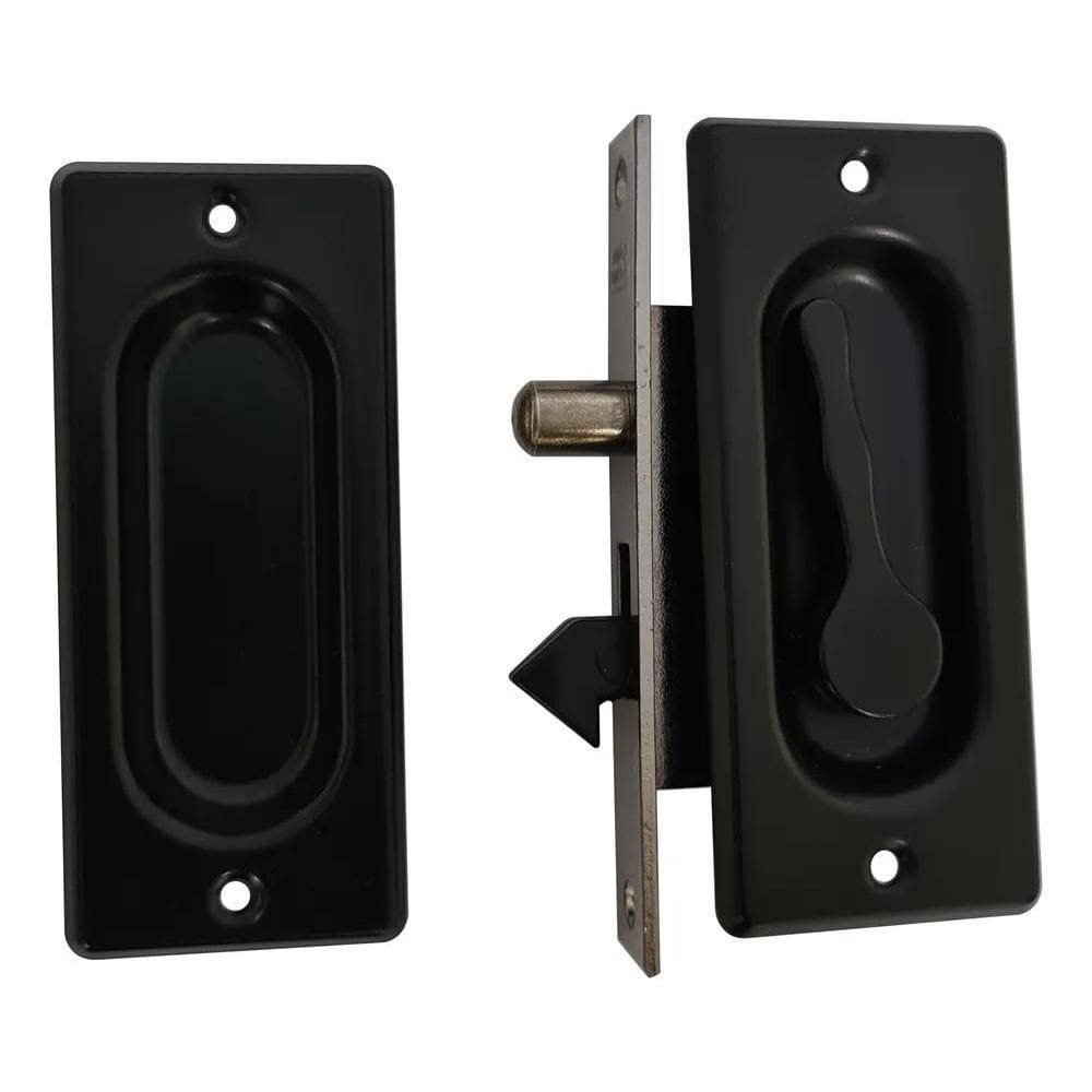 2X Fecho Janela Correr Concha Embutir Preto Fosco União Mund