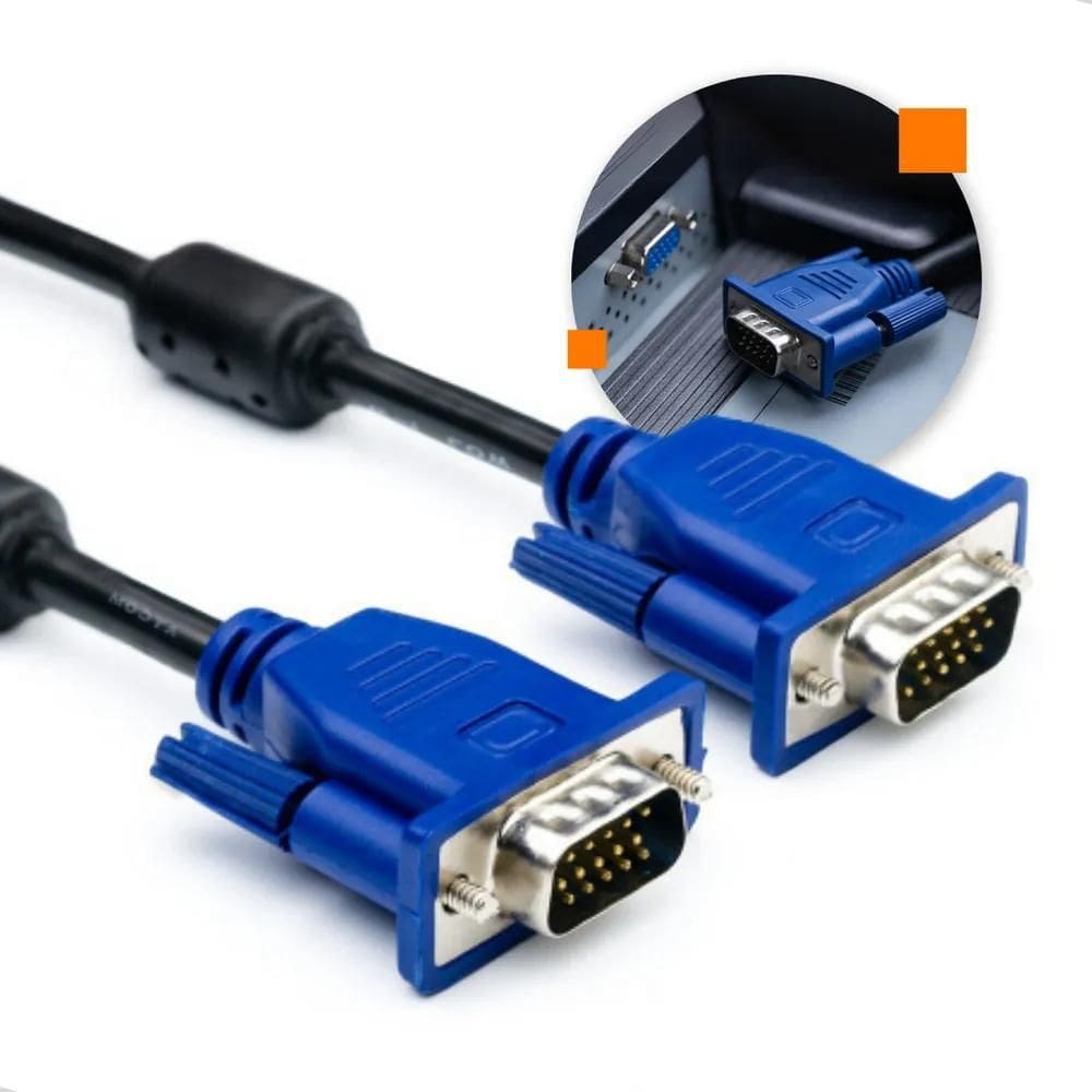 2X Polaris Shop Fio Cabo Vga 1.8M Metros Para Monitor Projet