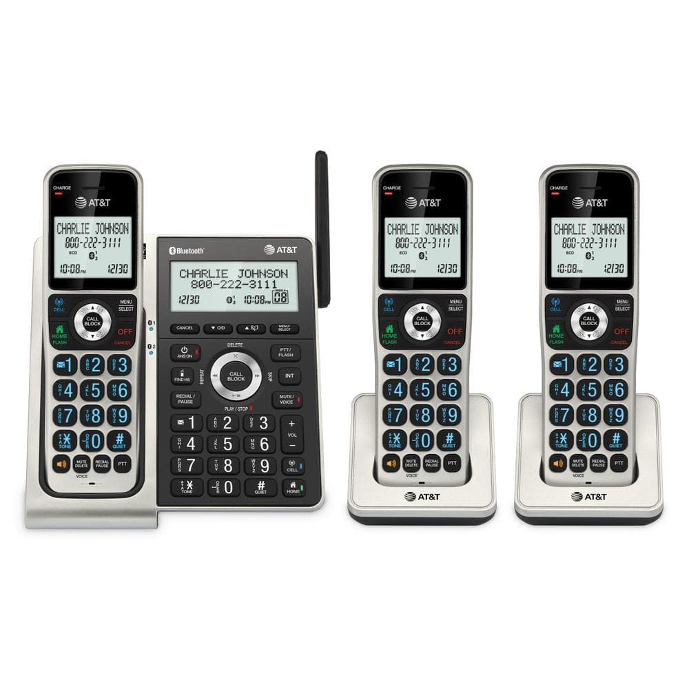 Telefone residencial sem fio AT&T BL3107-3 com Bluetooth e atendimento