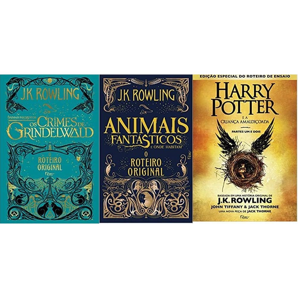 Kit 3 Livro Animais Fantásticos Crime Grindelwald + Animais