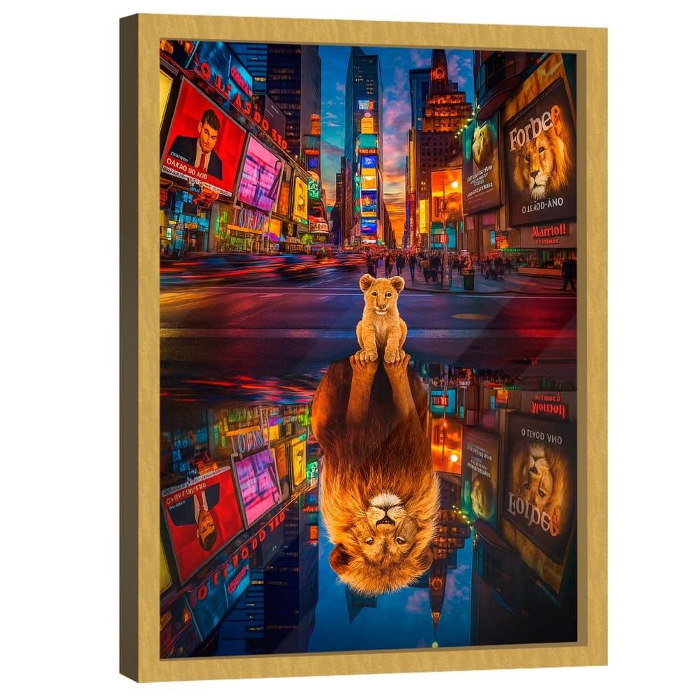 Quadro Decorativo Leão Mindset é Tudo