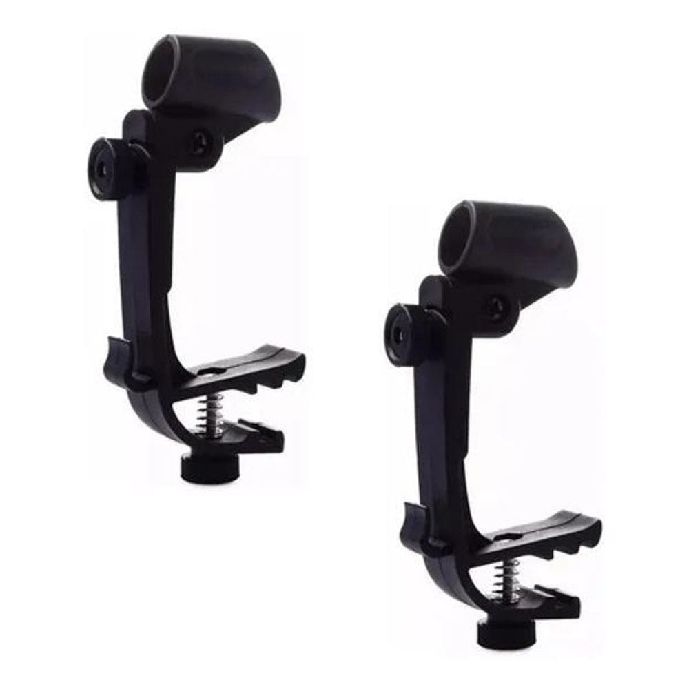 2X Par De Suportes Para Microfone Ajustável Bateria