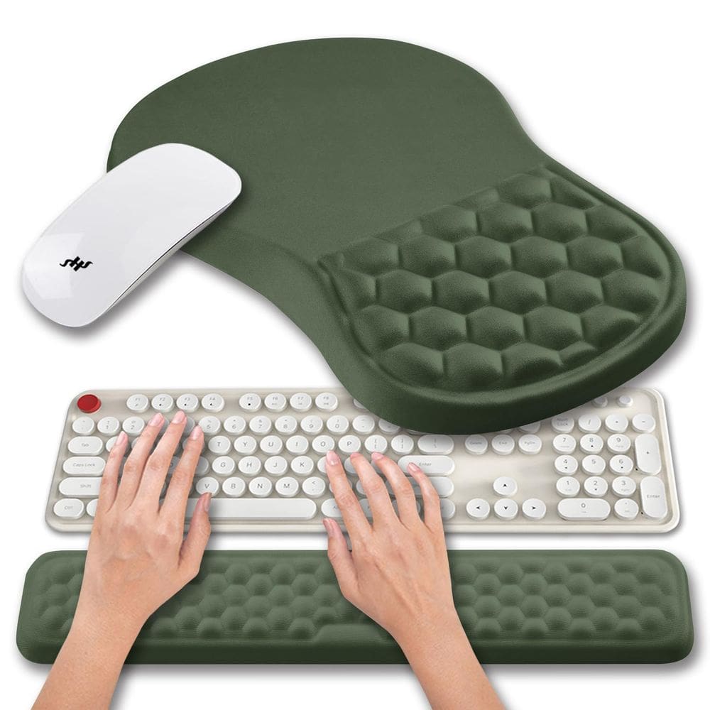 Conjunto de suporte de pulso e descanso de pulso para mouse Pad Hokafenle 2 em 1