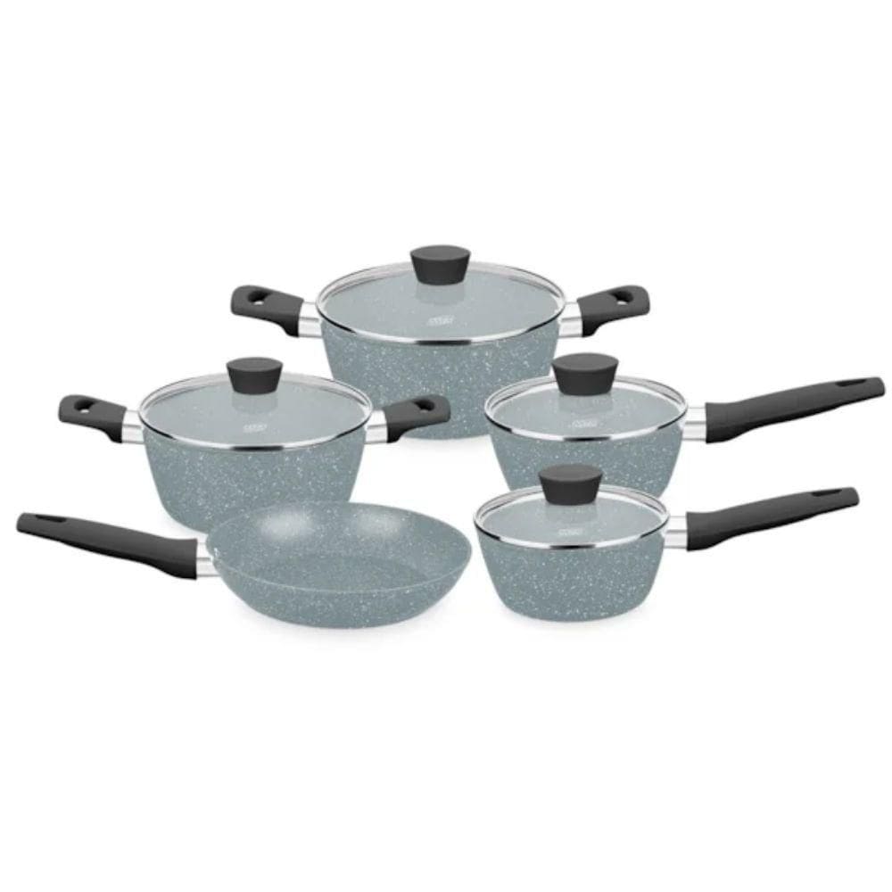 Conjunto De Panelas Carmela Silver 5 Peças Ceramic-Flon