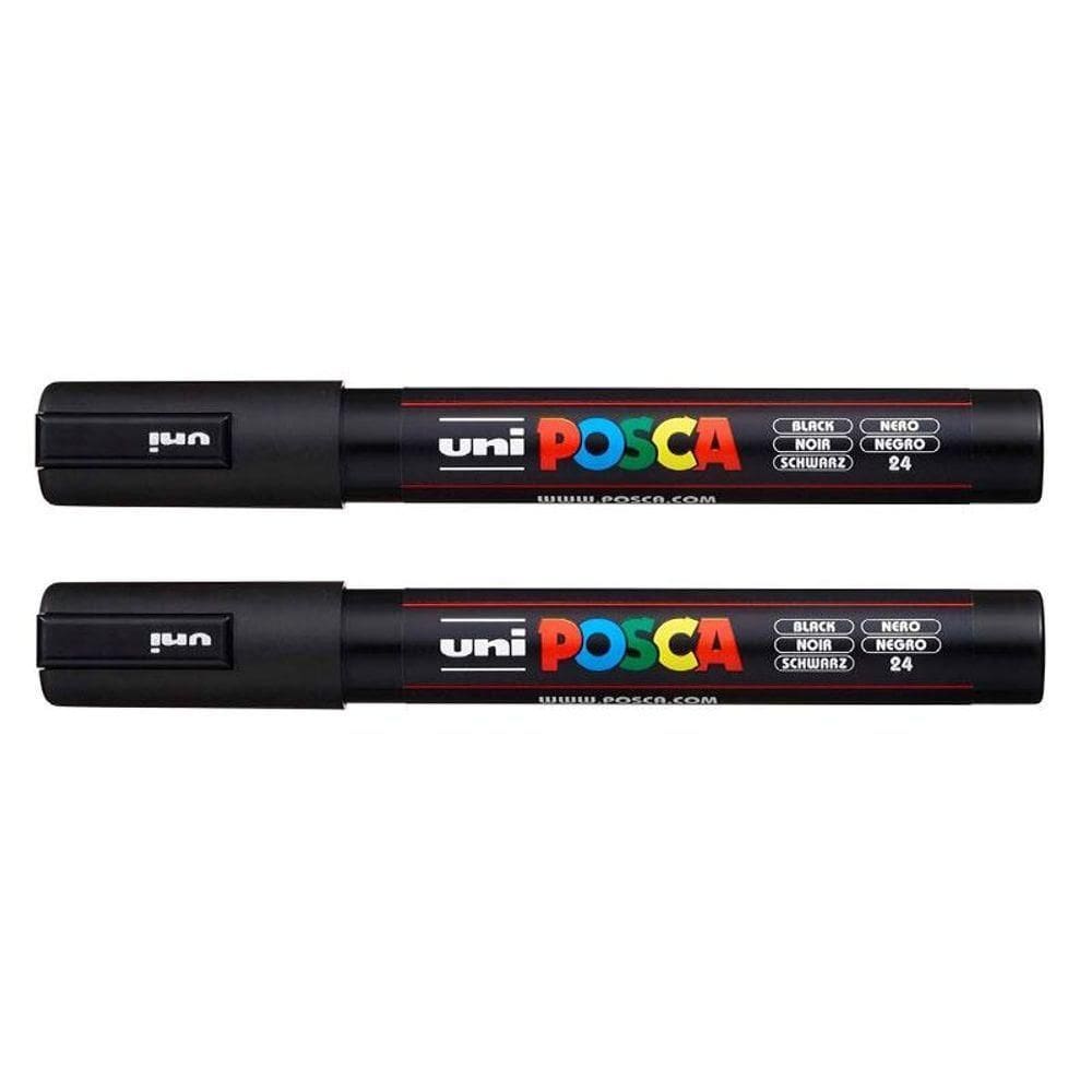 Caneta Marcadora Posca Pc-5m Preta 2 Unidades - Uni