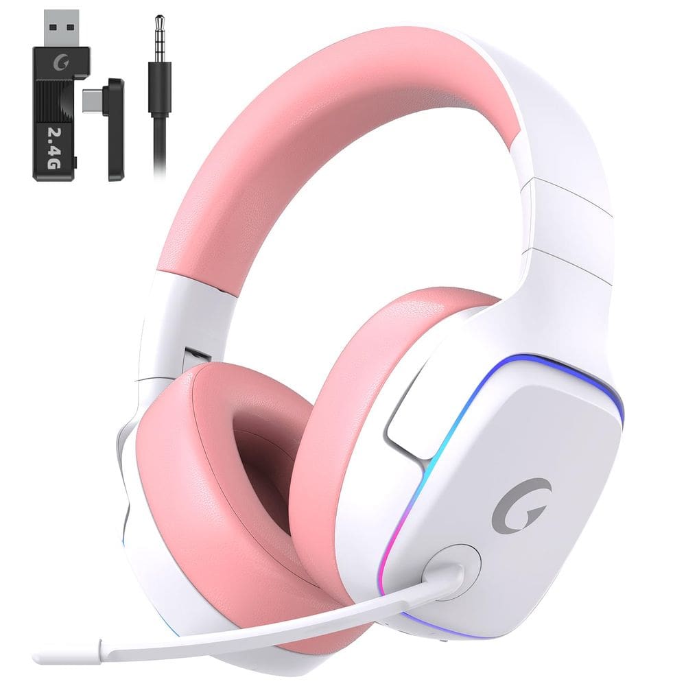 Fone de ouvido sem fio para jogos Gvyugke 2,4 GHz para PS5, PS4, PC, Switch