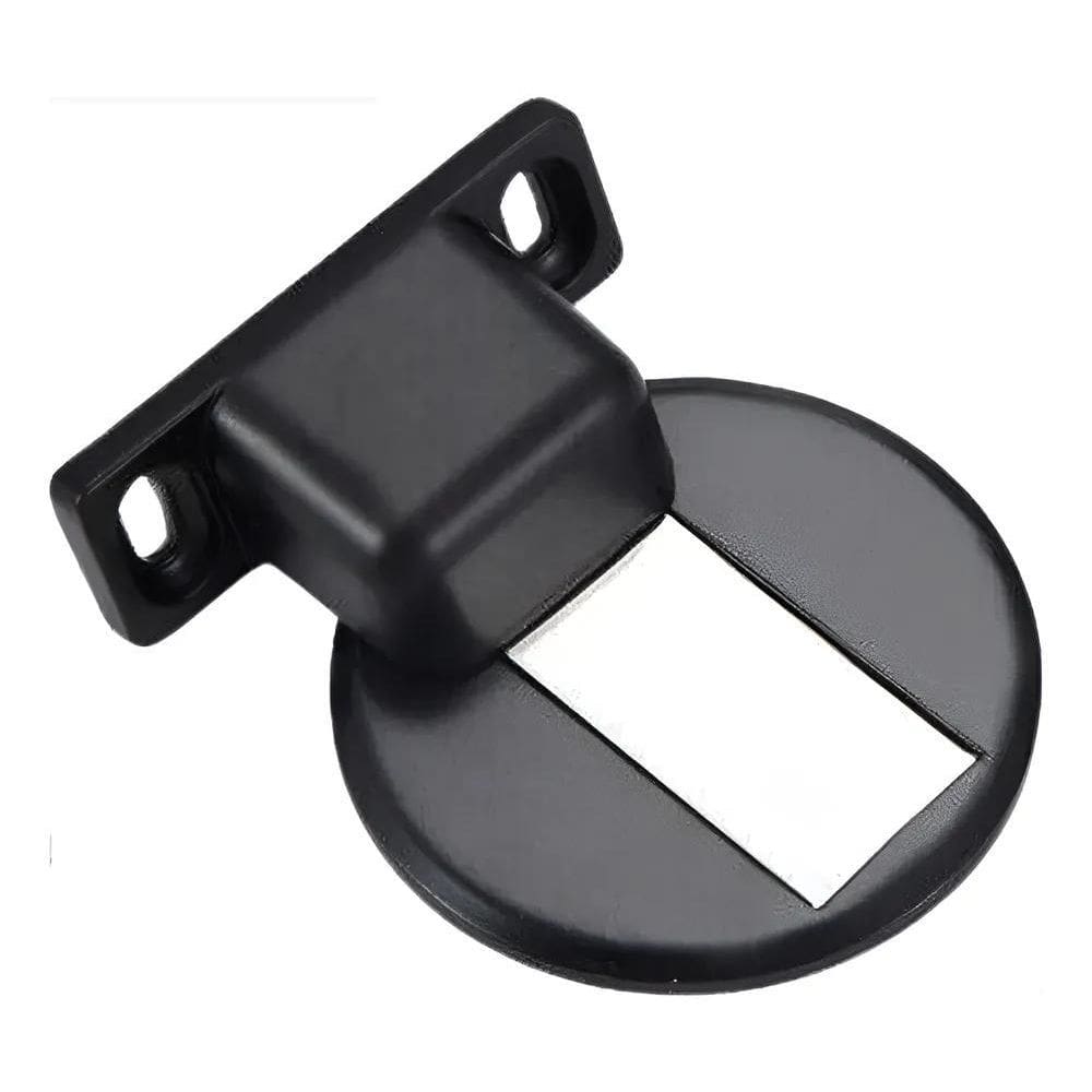 2X Prendedor De Porta Batente Magnético Slim Aço Preto
