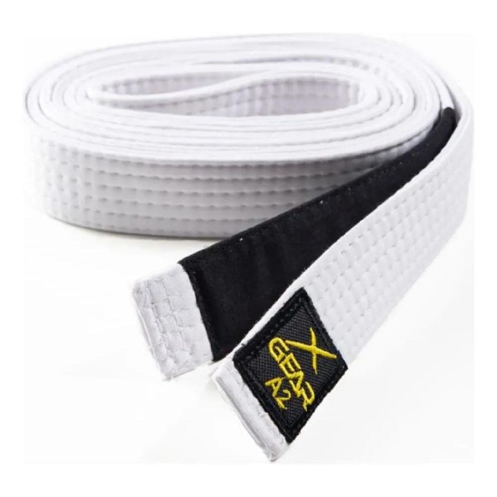 2X Faixa Branca Jiu Jitsu Com Ponta Preta Padrão Ibjjf