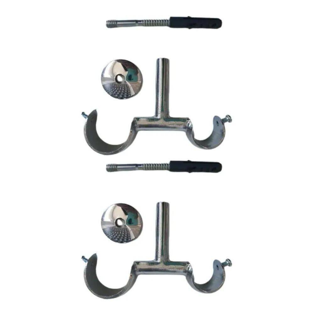 2X Suporte Duplo Para Varão Alumínio Para Teto