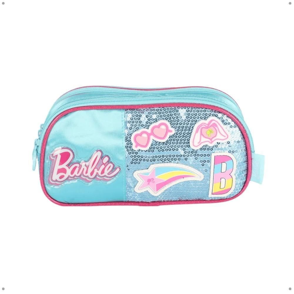Estojo Escolar Infantil Com 3 Divisórias E Estampa Barbie