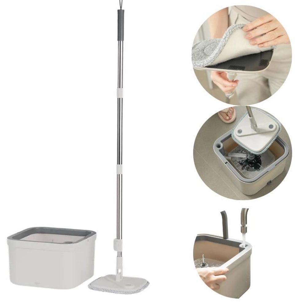 Mop Giratório Esfregão Para Limpeza Balde Separador Flow -Ou