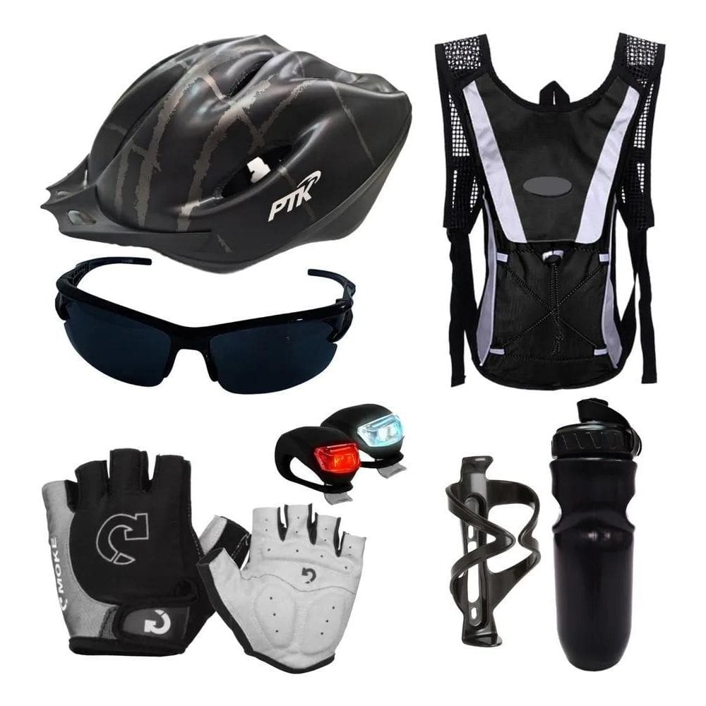 2X Capacete Ciclismo Bike Proteçao Kit Lanterna Led Biciclet