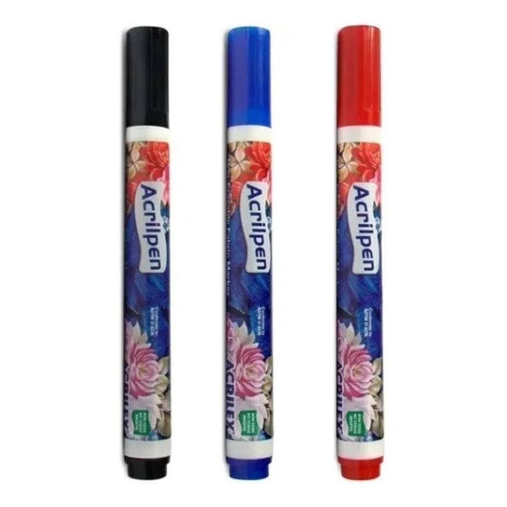 2X 3X Caneta Para Tecido Acrilpen Acrilex Roupas