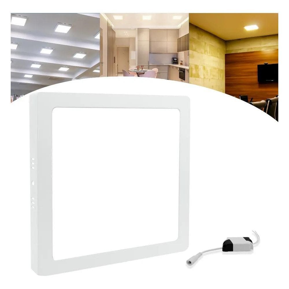 2X Painel Plafon Sobrepor Quadrado Led 25W Neutro 4000K 30X3