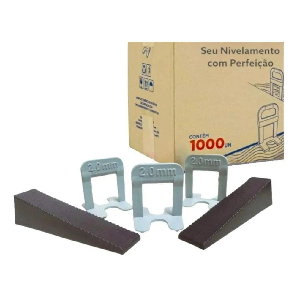 2X 1000 Nivelador Espaçador Slim Piso Porcelanato + 120 Cunh