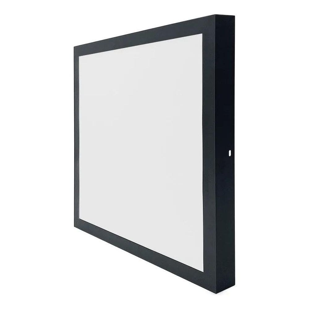 Plafon Sobrepor Quadrado Led 25W Painel Preto Bivolt 30X30