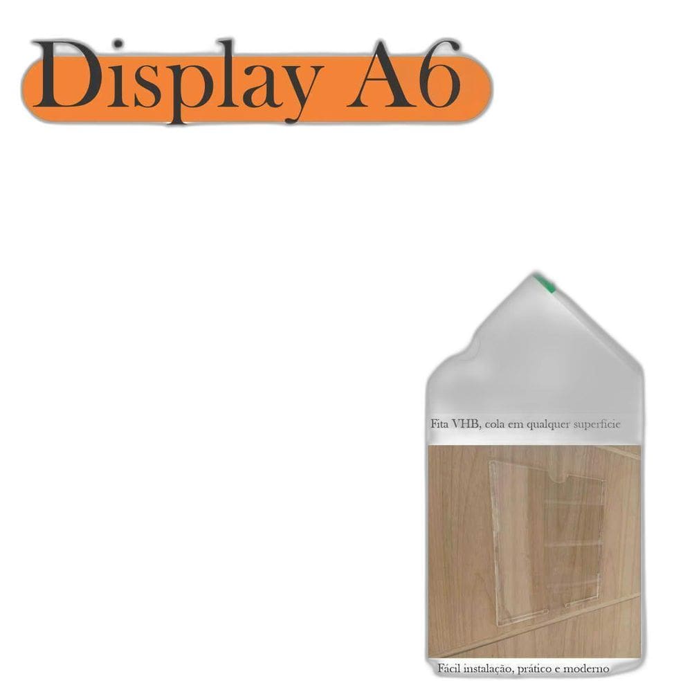 10 Display Parede Quadro Aviso Porta Folha A6 Acrílico Horiz