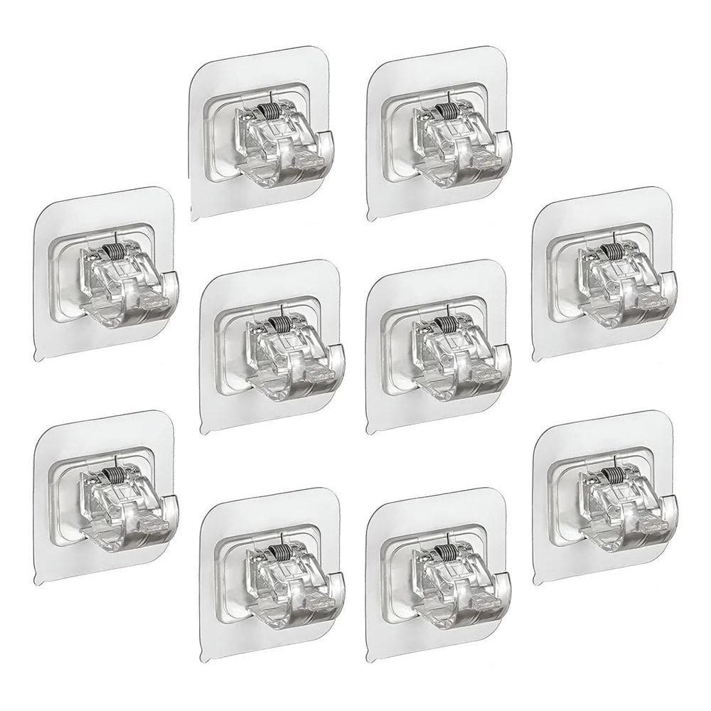 2X Kit 10 Suportes Haste Para Varão Cortina Gancho Quadro
