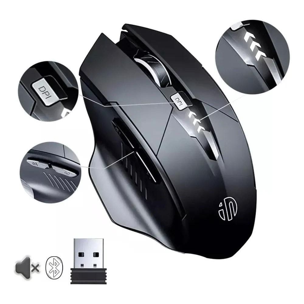 2X Mouse Sem Fio Bluetooth Recarregável Gamer Ergonômico 2.