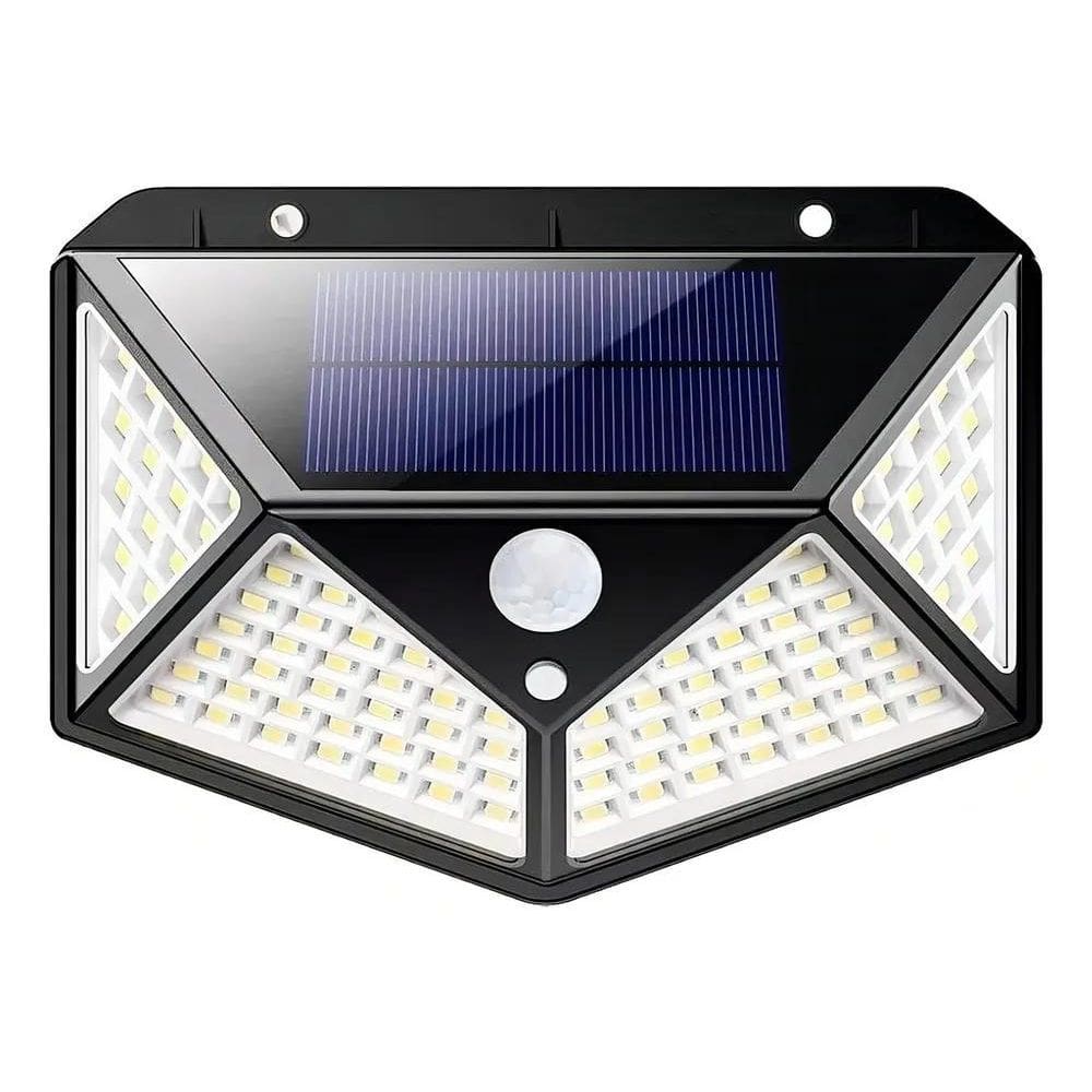 2X Luminária Solar Parede Crepuscular Sensor Jardim Piscina