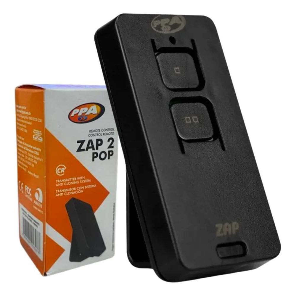 2X Ppa Controle Remoto Para Portão Zap 2 Preto 433,92 Mhz