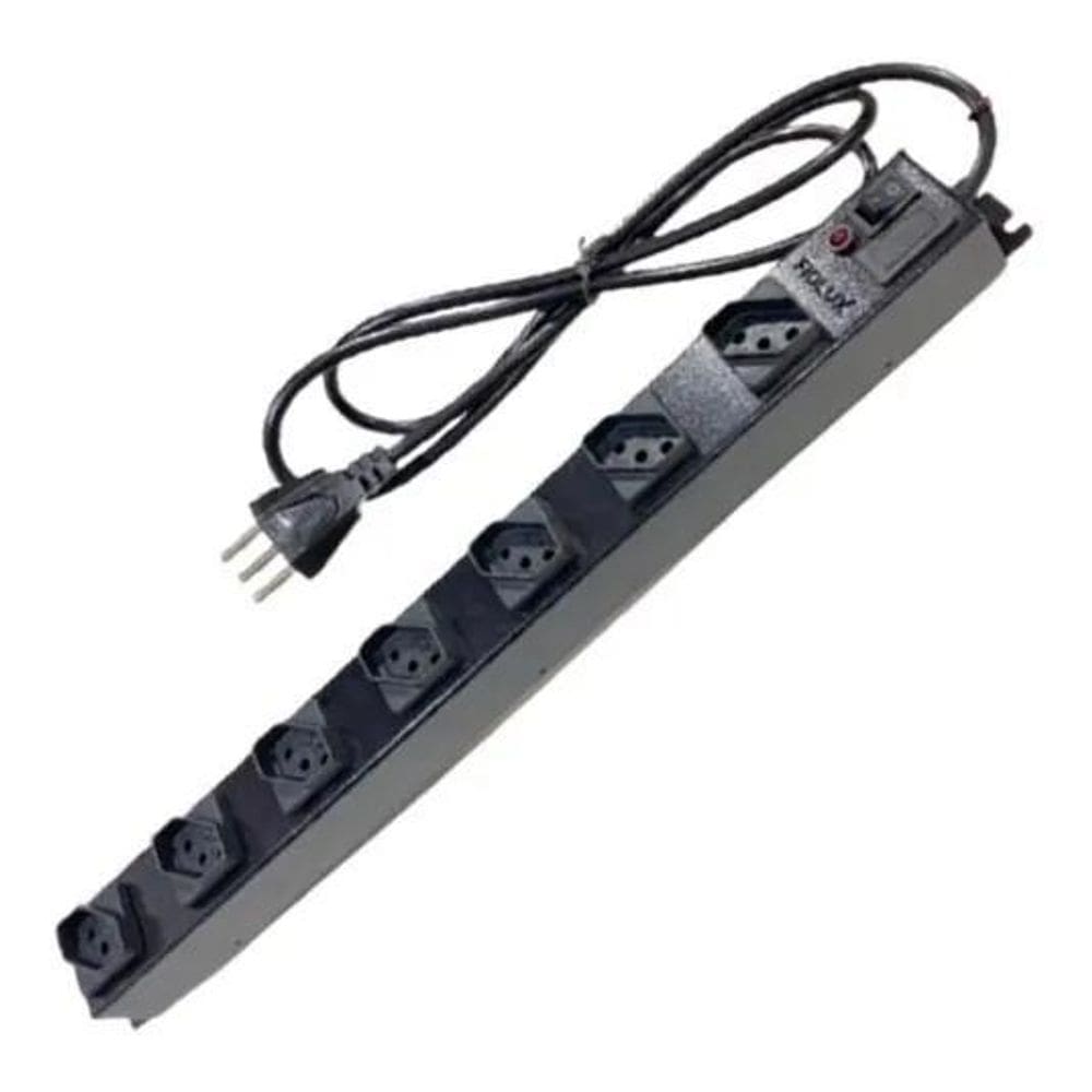 2X Filtro De Linha 7 Tomadas Espaçadas Metal Fiolux Com Nota