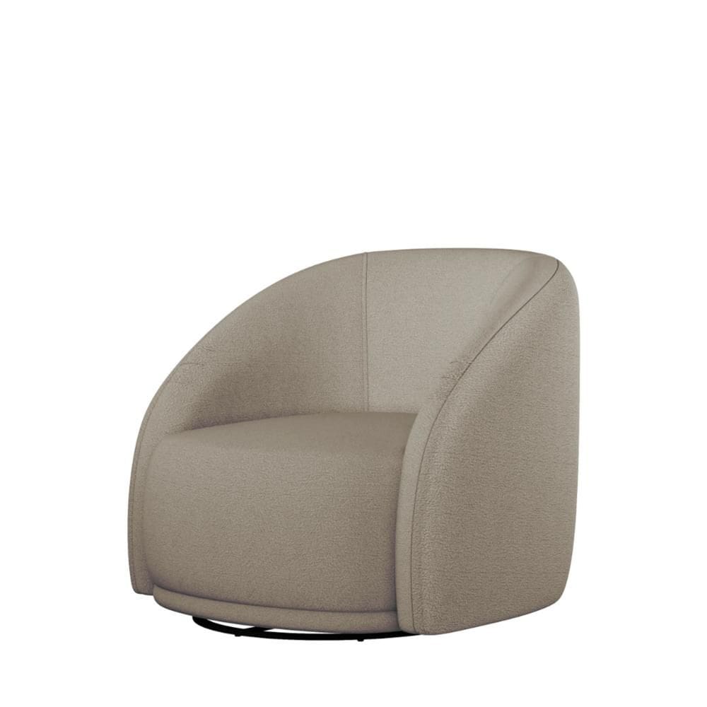 Poltrona Giratória Estofada Maia - Linho Texturizado Moka