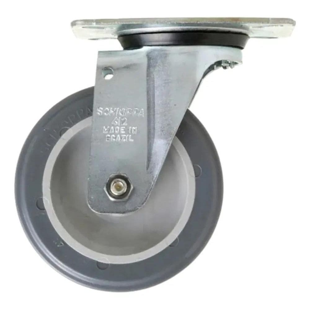 2X Rodizio Giratorio Placa Pvc 4.65Kg Gl412Bp Schioppa