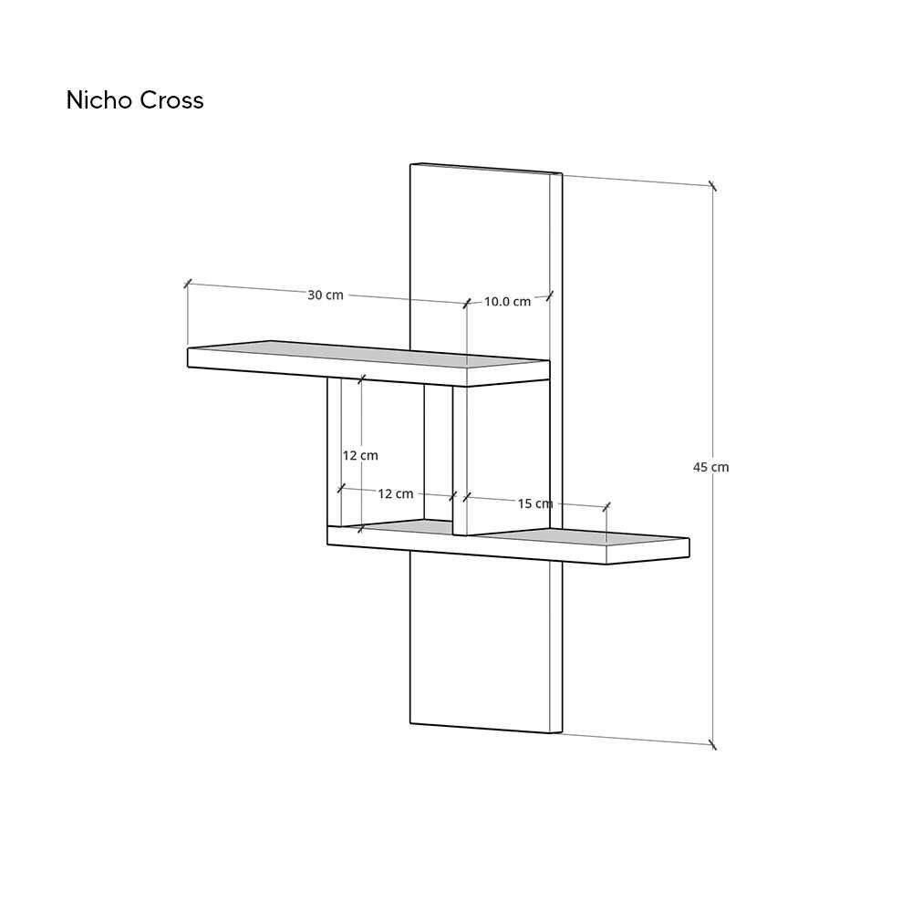 nicho★ページ Nicho Decorativo Cross Carvalho para Sala Quarto | Extra