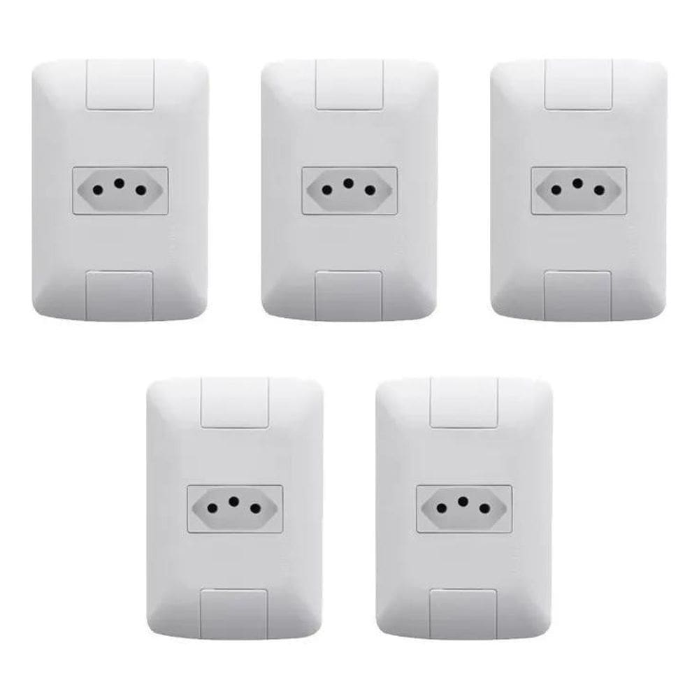 2X 5 Tomadas Simples Tramontina 10A Aria Sem Parafuso Cor Br