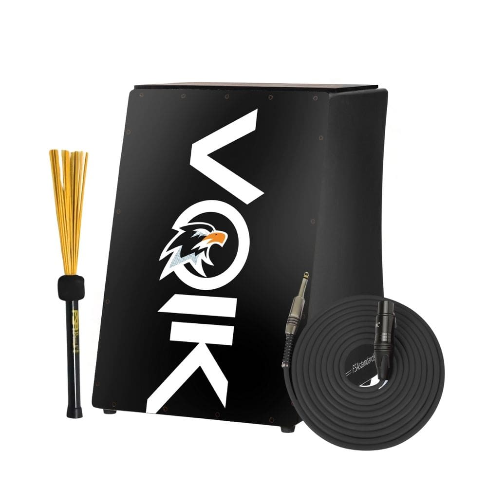 Cajon Elétrico Preto Com Vassourinha Standard C80 Voik By FSA