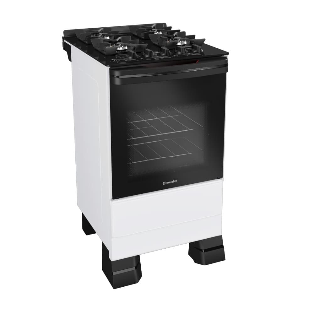 Fogão a Gás Mueller MFV4BF 4 Bocas Mesa de Vidro Branco Fosco - Bivolt