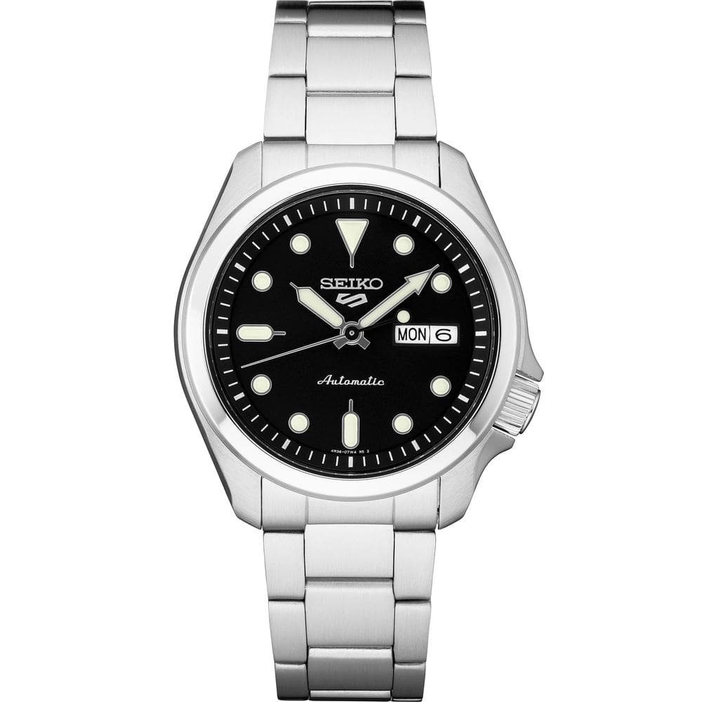 Relógio SEIKO SRPE55 5 Sports Automatic para homens com mostrador preto
