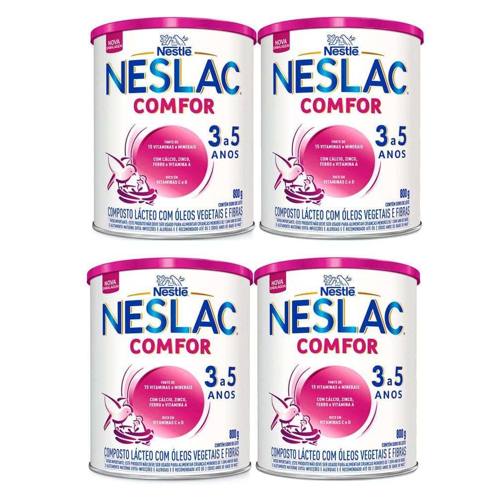Kit 4 Neslac Comfor Composto Lácteo 800g