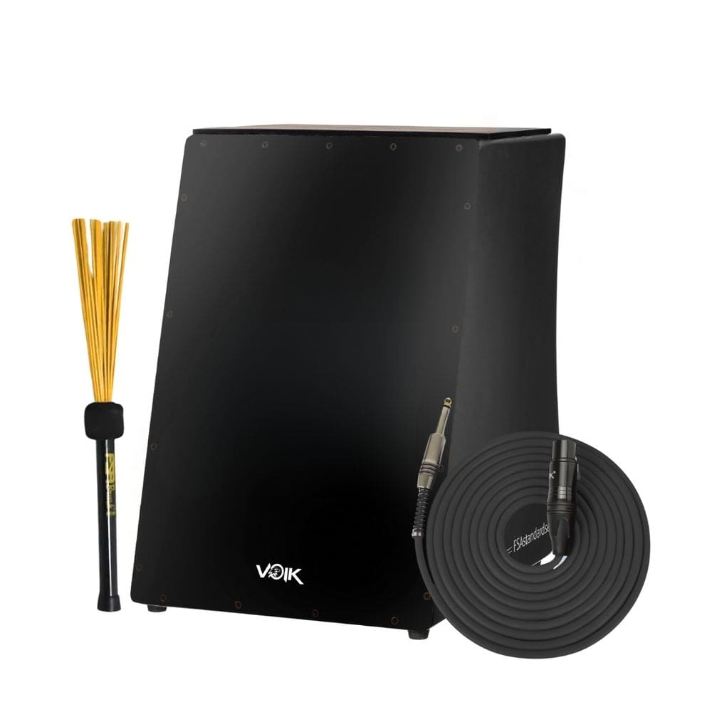 Cajon Elétrico Preto Com Vassourinha Standard C80 BK Voik By FSA
