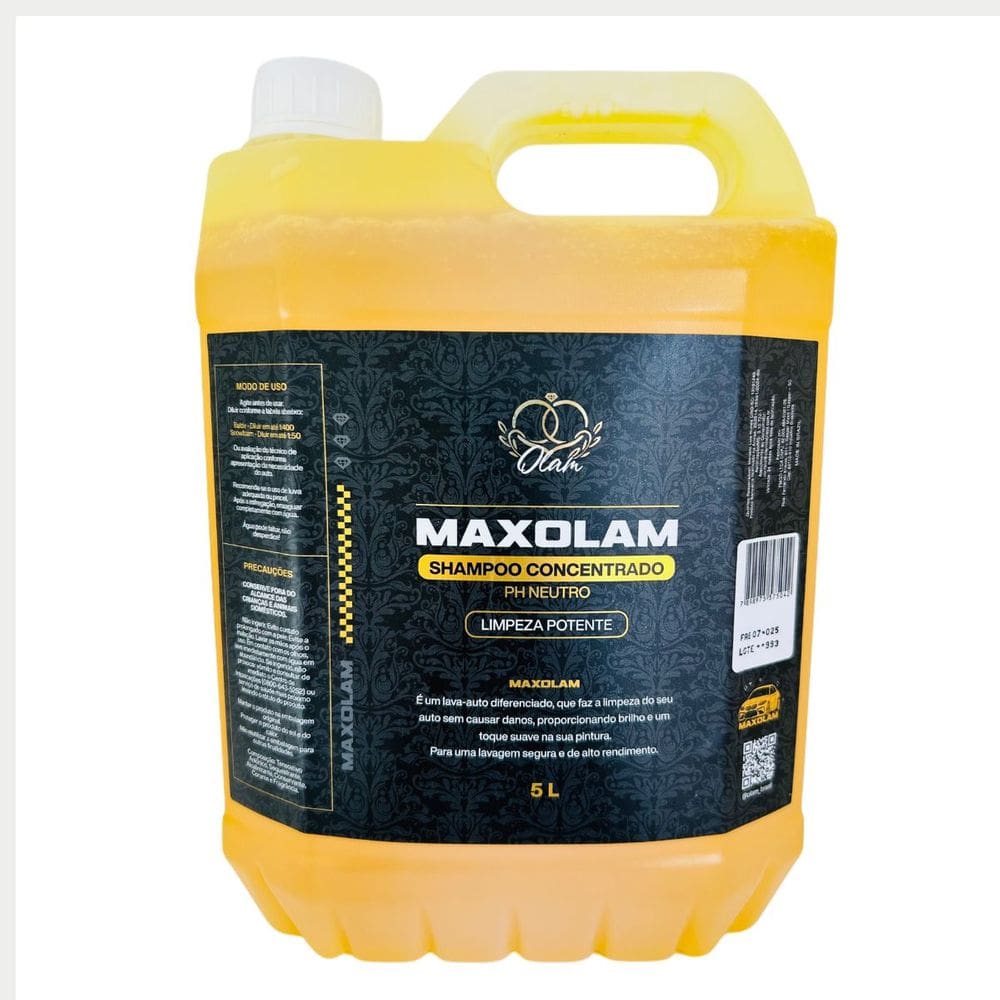 MAXOLAM Shampoo Automotivo Concentrado pH Neutro 5L OLAM