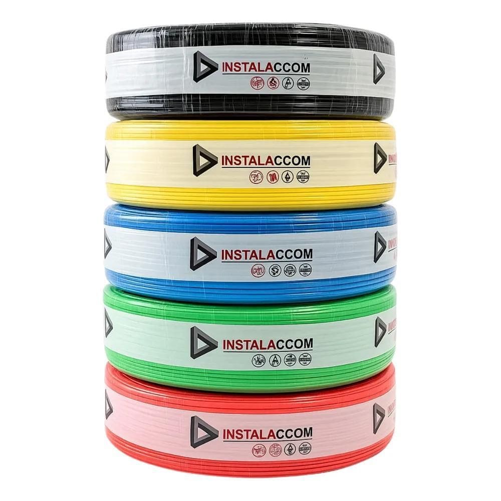 2X Fio Amarelo 6Mm Cabo Flexível Rolo Com 100 Metros Elétric