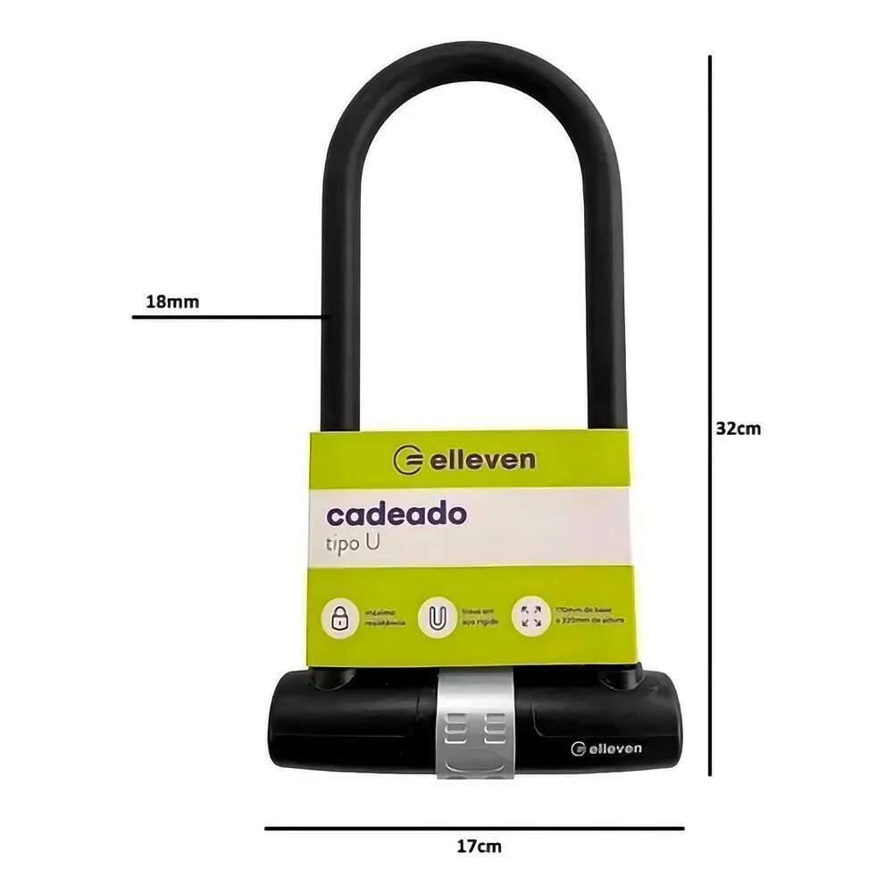 2X Cadeado Bike Bicicleta U Lock Trava Chave 170X320Mm Ellev