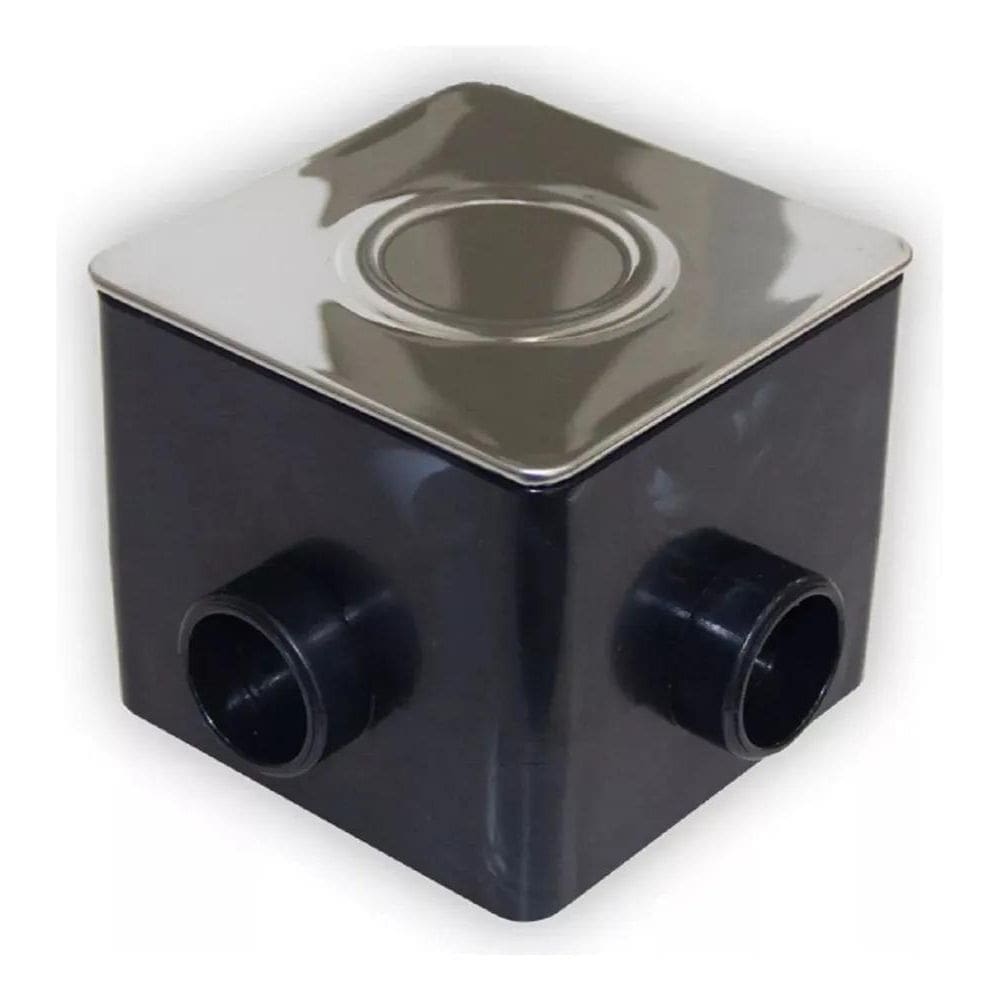 2X Caixa De Passagem Quadrada Con Regulagem Tampa Inox Brust